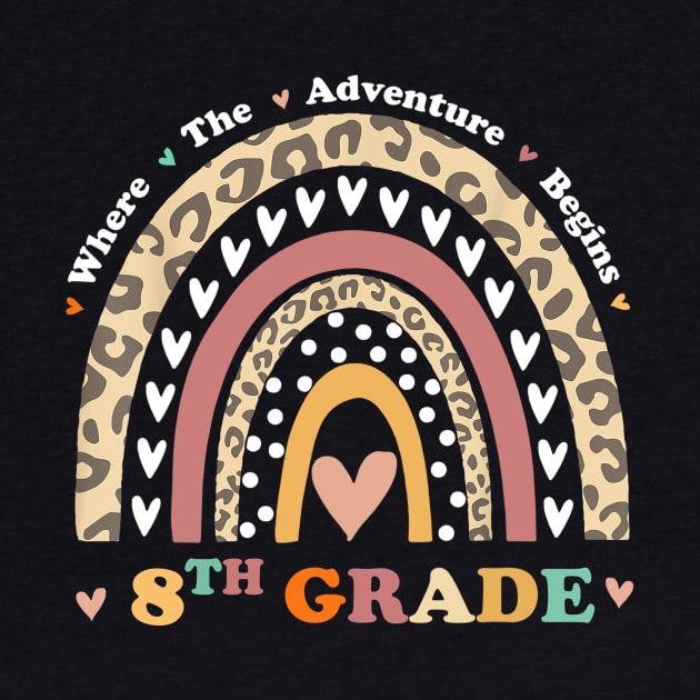 Back To School 8th Grade Where The Adventure Begins Rainbow by Brodrick Arlette Store